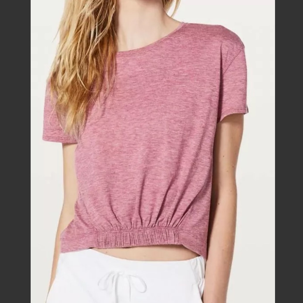 Lululemon top, Short Notice Tee, Crew, Size 8, Red, Great Condition